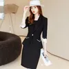 Work Dresses Korean Spring Summer Dress Suits Women Fashion Two Piece Set Outfits Blazer Top Office Ladies Formal OL Professional Wear