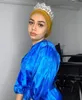 Vêtements ethniques Mode musulmane Femmes Islamique Hijab Robe Ballon Manches Jacquard Weave Silky Abaya Dubaï Turquie Arabe Robes Africaines Kaftan 230630