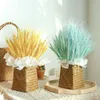 Dried Flowers 20pcs/lot Artificial Wheat Ears Natural Grain Bouquet for Wedding Party Decoration DIY Craft Scrapbook Home Decor