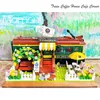 Blocos Expert Ideas Train Coffee House Cafe Corner Mini Street View Building Blocks Com Bonecas Brinquedos Para Crianças Amigos Presente R230629