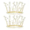 Pinzas para el cabello Barrettes 2pcs Kids Cake Crown Charming Topper Pearl Birthday DecorationHair