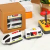 Electric/RC Track RC Electric Train Set With Carriage Sound and Light Express Truck FIT Wooden Track Children Electric Toy Kids Toys 230629