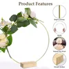 Flores decorativas de metal argolas florais centros de mesa de casamento 10 pçs coroa de flores anéis centro de mesa faça você mesmo apanhador de sonhos porta pendurar na parede festa