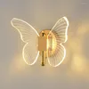 Lampes murales moderne ligne transparente Guide de lumière Led Bar papillon BB luxe créatif salon chambre chevet El Lamp12W