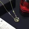 Romántico collar de amor de acero inoxidable de oro de 18 quilates para regalo de mujer