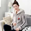 Winter new coral cashmere couples pajamas men and women plus velvet thick flannel can be outside the home clothing suit265K