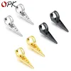 Fashion Lmikni Korea Triangle Titanium Steel Earrings For Women Album Earrings Men Jewelry