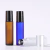 Transparent matte Glass Roll On Bottles 10ml frosted Rolling ball-bottle Portable Mini Makeup eye cream bottle cosmetics Empty-Bottles by sea T9I002357