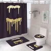 Tasarımcı Duş Perdeleri 4 parça Set Ev Banyo Aksesuarları Kat Mat Banyo Dekorasyon Unisex Toptan Malzemeleri