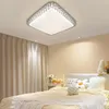 Plafoniere Square Modern LED Light 220V Crystal Fashion Soggiorno Camera da letto Ceil Lampada a sospensione 48W Apparecchio dimmerabile Decor