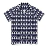 Men's Casual Shirts Christmas Trees Loose Shirt Men Beach Blue And White Hawaiian Custom Short-Sleeve Vintage Oversized Blouses