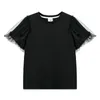 Women's T Shirts Imakokoni Original Design Short Sleeve T-Shirt Women 2023 Black Mesh Cottonlack Cotton Slim Top 234030