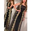 Этническая одежда Mandylandy Women 2 Piece Sets Formal Dress Sexy Mesh Shawl Dance Bronzing Без рукавов без бретелек Полная длина Vestido262d