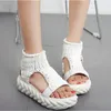 Sandalen 2023 Baumwolle Faden Gewebte Plattform Damen Hohe Qualität Luxus frauen Schuhe Sommer Casual Weibliche Outdoor Strand