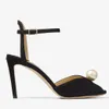 Elegante V-cut Peep Toe Bruidssandalen Schoenen Met Witte Parel Vrouwen Sacora Hoge Hakken Dame Open teen Pumps Jurk Bruiloft Gladiator Sandalias EU35-43