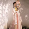 Abbigliamento da palcoscenico Ricamo Costumi di danza Hanfu Women Folk Slim Fairy Dress Abiti tradizionali cinesi Rave Performance Abbigliamento Chion YB1069
