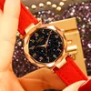 Wristwatches 2023 Relogio Feminine Women Fashion Quartz Watch Crystal Star Luxury Leather Bracelet Ladies Casual Leisure Wrist Watches