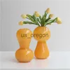 Vazen Nordic Minimalistische Oranje Glazen Vaas Ornamenten Woonkamer Eettafel Bloemstuk Kunst Vaas Woondecoratie Accessoires x0630