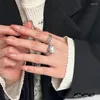 Cluster Ringe Vintage Luxus Faux Barock Perle Einstellbar Für Frauen Mode Elegante Silber Farbe Verlobung Jahrestag Schmuck Geschenk
