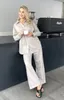 Tute da donna 2023 design Donna Estate Casual Cotone Lino Camicetta Pantaloni Set di abbigliamento Due pezzi 230629