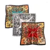 Foulards De Luxe Écharpe Pour Femmes Soie De Mode Dames Bohème Imprimé Satin Wrap Châles Femme Élégant Foulard Carré 90 90 cm