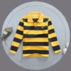 Polos Child Boys Long Sleeve Polos Baby Boy Camisetas Boys Shirts Teen Boy Polo Shirt Kids Clothes Tops Color Stripes Turn-down Collar 230629