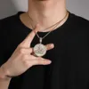 Nuovo pendente di simbolo del disco di zircone della roccia di vendita calda di Hip Hop placcato con la collana di alta gioielleria di tendenza dell'oro vero per gli uomini