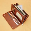 Portefeuilles WILLIAMPOLO en cuir véritable hommes portefeuille affaires pochette longue Vintage grande capacité titulaire pour hommes