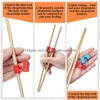 Eetstokjes Herbruikbare Chopstick Helpers Plastic Trainingsscharnieren Connector Voor Adts Kids Beginner Trainers Drop Delivery Home Garden Ki Dh9Ma