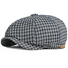 Boinas HT4028 2022 Novos Chapéus de Primavera Verão Caps para Homens Mulheres Respirável Xadrez Octogonal Boné Newsboy Masculino Feminino Artista Boina Chapéu