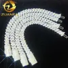 Duas fileiras moissanite diamante hip hop gelado jóias colares para mulheres fantasia sterling sier cubana link chain