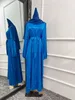 Abbigliamento etnico Moda musulmana Abito Hijab islamico Manica a palloncino Tessuto jacquard Setoso Abaya Dubai Turchia Abiti arabi africani Caftano 230630