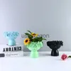 Vases Nordic Home Decoration Resin Vase Statue Sculpture Makeup Brush Holder Storage Box Pen Holder Creative Flower Pot Art Supplies x0630