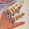 Charm Bracelets 6pcs Turco Blue Eye Bracelet Retro Colorful Beads Chain Bangle Set Simple Fashion Jewelry For Women Girl