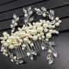 Pinces à cheveux mariage cristal fausse perle mariée couronne peigne accessoires XIN-