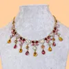 Choker Women Colorful Necklace Girls Dressing Adornment Stylish Flower Shaped Ladies Necklaces Jewelry Neck Pendant Red