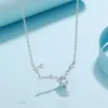 Charm s Fashion Great Dipper Stars Pendant Necklaces Shiny Crystal Pentagram Star Zirconia Stone Geometric Neck Accessories Gift 230629