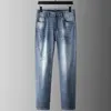 Men's Jeans designer 2023 New High end Slim Fit Harun Pants Elastic Straight Tube Versatile Growth 9VIK
