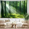 Otra decoración del hogar hermoso bosque Natural impreso tapiz grande barato Hippie tapices colgantes decoración artística R230630