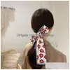 Pony Tails Holder Wholesale Korean Hair Jewelry Womens Bow Headdress Accessories Ribbon Headband Net Red Drop Delivery Hairjewelry Ot1Gu