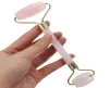 Pink Quartz Face Relaxation Slimming Toolrose Quartz Roller Massager för Face Jade Massage Stone Double Head Massage Roller