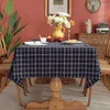 テーブルクロスチェック柄の装飾テーブルクロス長方形のカバーネイビーブルーガードマンテルメサ