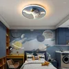 Plafondverlichting Modern Eenvoudig Voor Kinderkamer Jongens Meisjes Ontwerper Creatief Sterrenhemel Raket Traploos dimmen Slaapkamerlamp