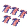 Decorazione per feste 5 pezzi Star Stripes Bow Color Lasting Deformation Resistance Independence Day per la casa Porta Ghirlande Cassette postali Decor