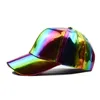 Ball Caps Cross Border Four Seasons Universal Pu Solid Color Sparkling Style Laser Baseball Cap Sunshade Outdoor Waterproof Basebal 230629