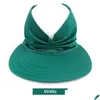 Parti Şapkaları Kadın Güneş Vizor Şapkası Geniş Sebim UPF 50 UV Koruma Plajı Spor Kapağı Desen Teslimat Ev Bahçe Festival Malzemeleri Dhibv