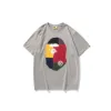 New A Bathing A Ape 일본 인기 로고 유인원과 불가사의 잉어 컬러 피스 스플라이싱 T셔츠