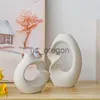 Wazony suszone dekoracja wazonu kwiatowego w stylu nordyckim luksusowe wazony ceramiczne do środkowych przedsiębiorstw stolików pokój dekoracyjny 2PCS x0630