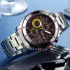 Wristwatches 2023 MEGIR Men's Coffee Dial Chronograph Quartz Watches Fashion Stainless Steel Analogue For Man Luminous Hands