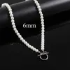 Beaded Halsband Ny trendig klassisk imitation Pearl Necklace Men Handmade bredd 6 8 10mm Toggle Clasp for Jewelry Gift 230613